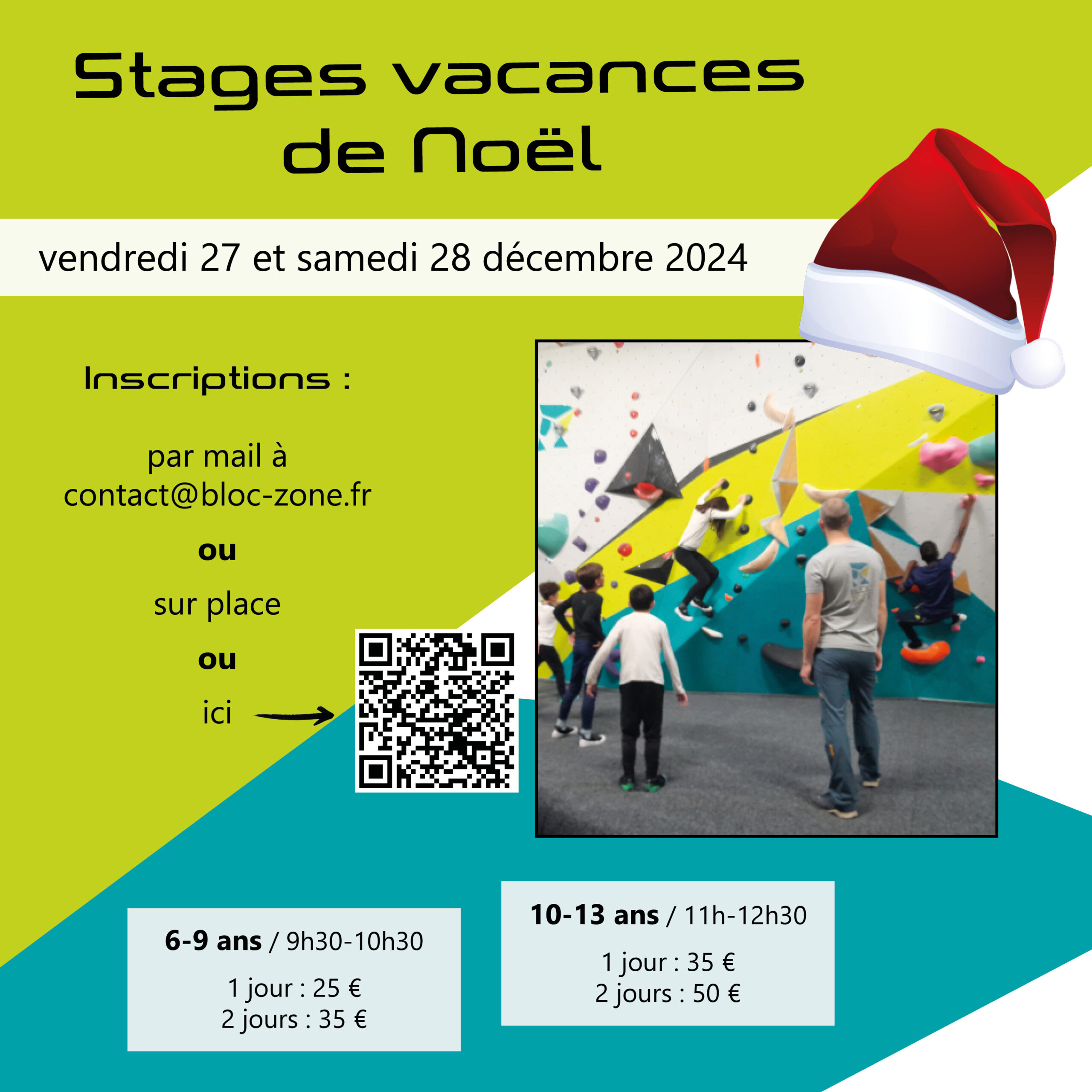 stages enfants vacances noel 2024 bloc zone