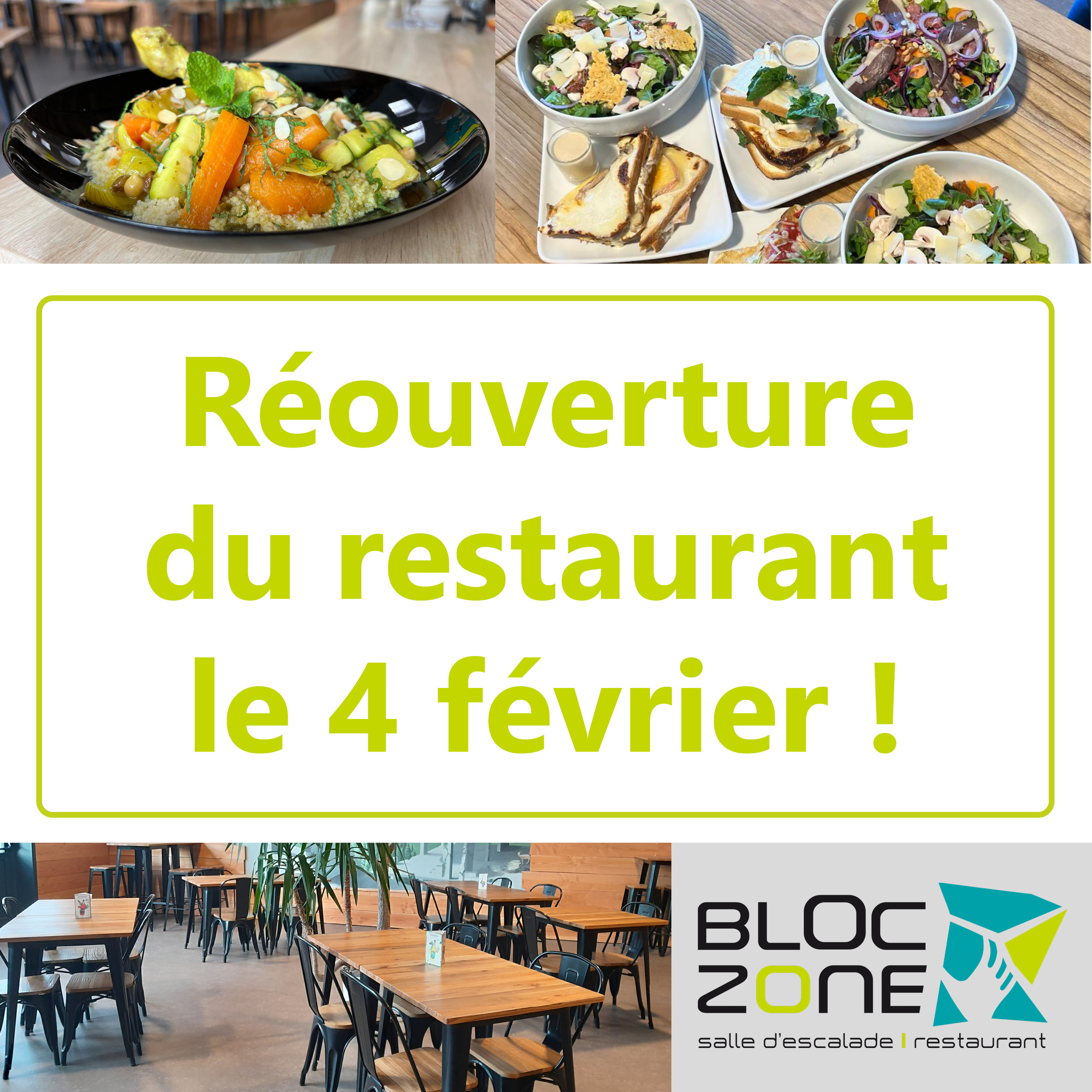 réouverture restaurant bloc zone 4 février